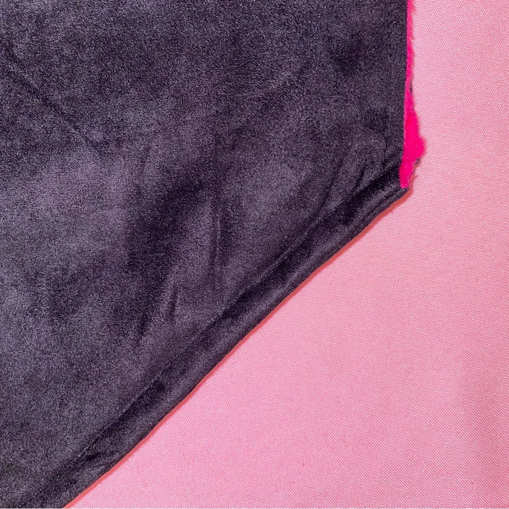 Hot Pink Pet Velour Sling Carrier Knapsack Blanket Reversible Black Faux Fur - Picture 10 of 13